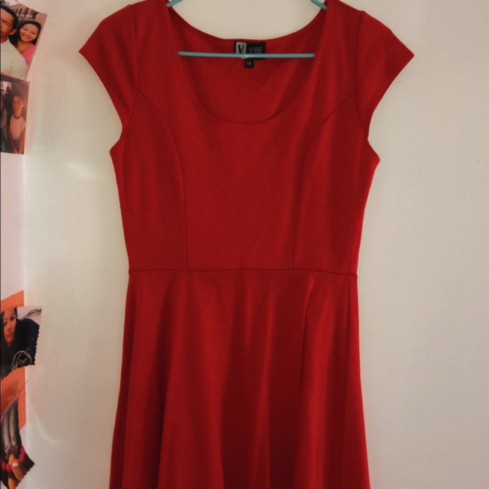 Red skater dress